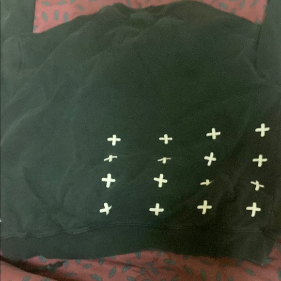 Black Sweatshirt with White Crosses